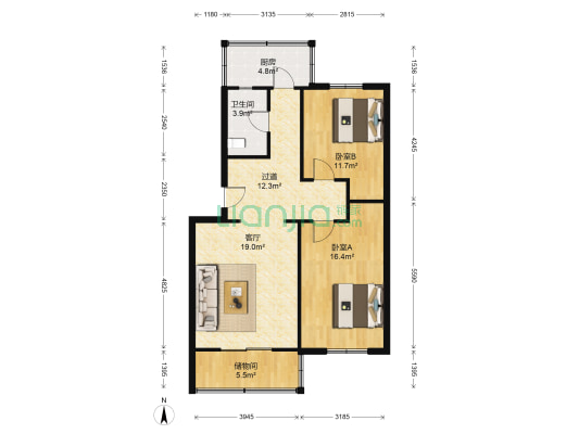 师大公寓 2室1厅1卫 97平方