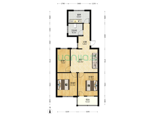 万隆小区 3室1厅1卫 91平方