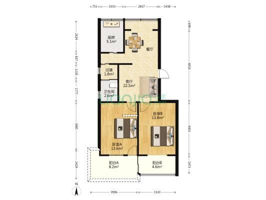 环南二村 2室1厅1卫 80平方