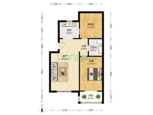 雅澜庭院 1室1厅1卫 71平方