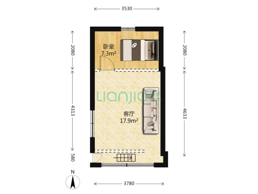 桃源社区 1室1厅0卫 55平方