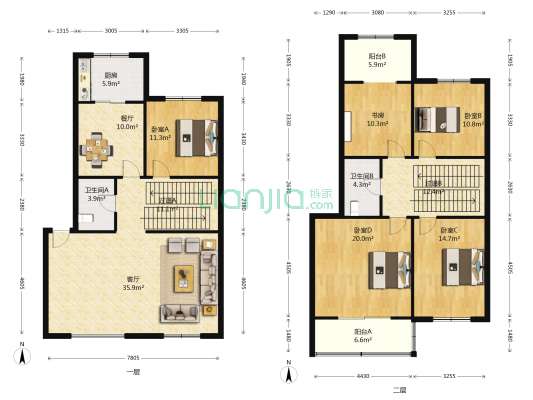 鑫发小区(文苑街) 5室2厅2卫 197平方