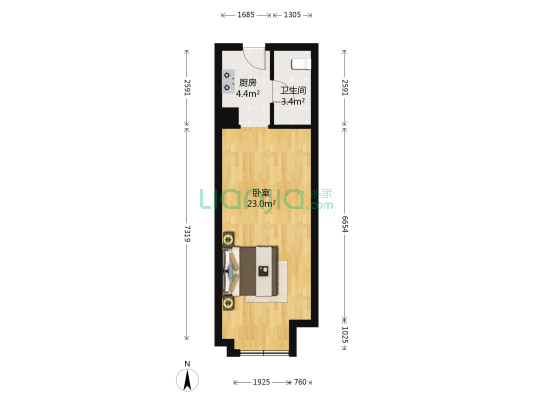 金地V时代 1室0厅1卫 48平方