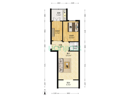 美城小区 2室1厅1卫 71平方