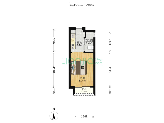 塘朗城 1室0厅1卫 31平方