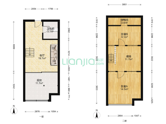 梅里水晶城 2室1厅1卫 48平方