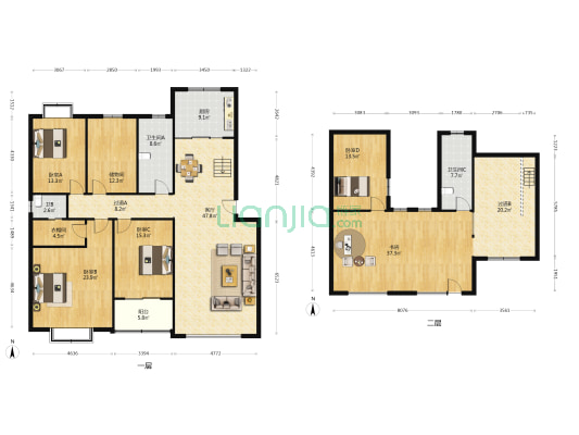山东省干部学院家属院 5室1厅3卫 246平方