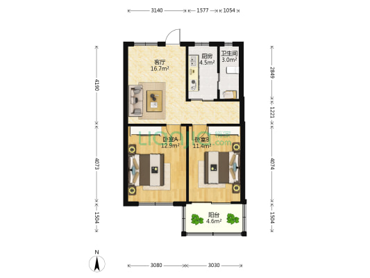 永外正街 2室1厅1卫 76平方
