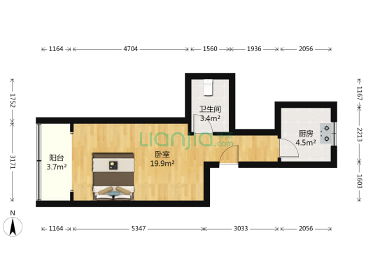南公司小区北区 1室0厅1卫 40平方