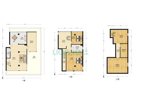 南都花园别墅 2室2厅2卫 161平方