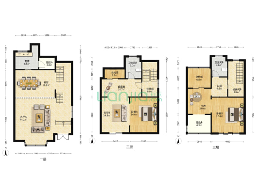 绿洲华庭苑(别墅) 3室4厅2卫 196平方