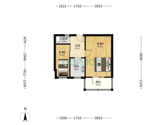 晨光楼(宁河区) 2室0厅1卫 43平方