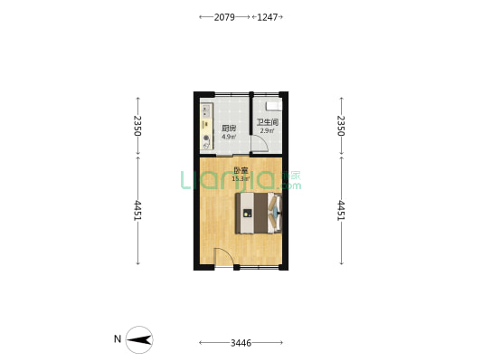 大英山路168号 1室0厅1卫 34平方