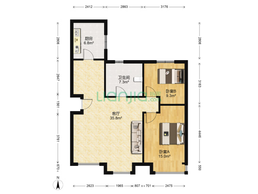 嘉惠九里 2室1厅1卫 101平方