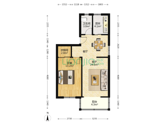 高河埂新村西区 1室1厅1卫 62平方