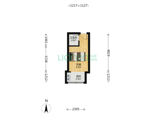 通昌小区 1室0厅1卫 18平方