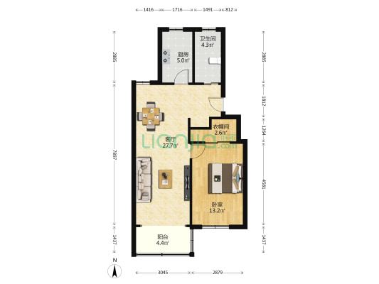 莲业新村 1室1厅1卫 71平方