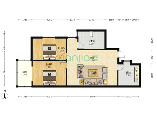 滏河北大街52号 2室1厅1卫 100平方