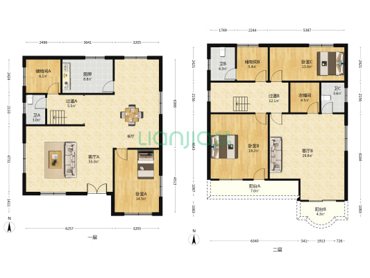 爱国路 3室2厅3卫 210平方