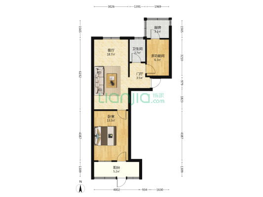 和平路中医院北胡同 2室1厅1卫 55平方