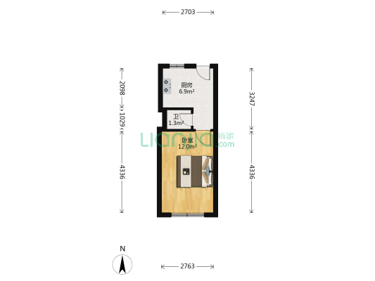 绥德街 1室0厅1卫 29平方