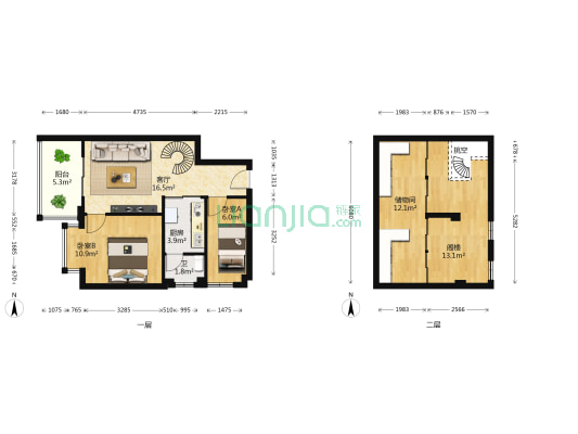振宁现代鲁班北区 2室1厅1卫 53平方