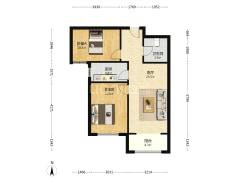 精装两居  南向的户型，精装满二-涿州K2狮子城北区户型图
