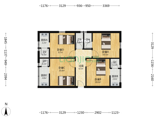盐步跃进路环卫楼 4室0厅5卫 83平方