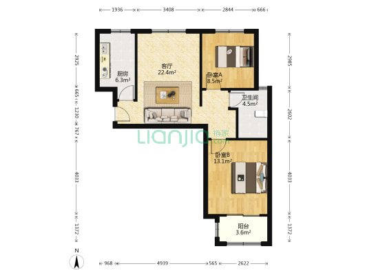 崧泽华城昱翠雅苑 2室1厅1卫 79平方