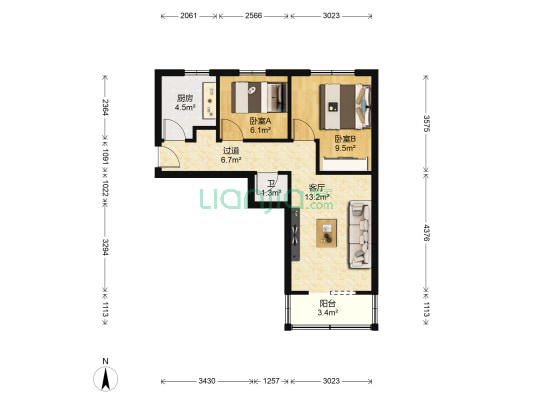 会馆巷小区 2室1厅1卫 51平方