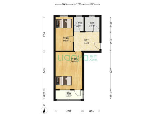 中山西路13-16号 2室1厅1卫 54平方
