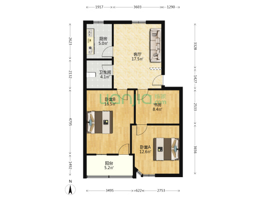 新厍路 3室1厅1卫 82平方