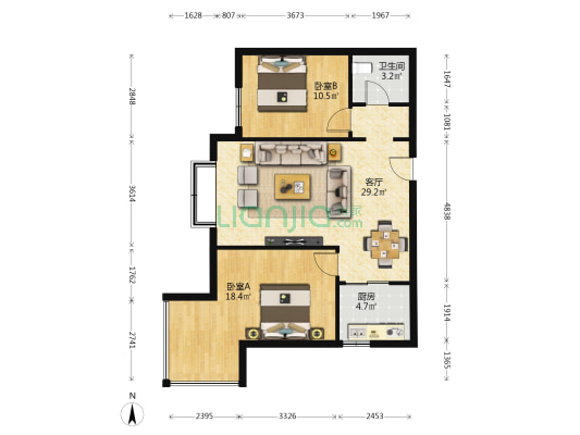 秀川丽苑 2室1厅1卫 92平方