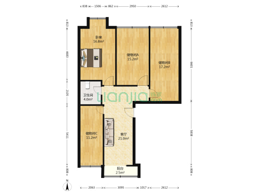 大上海国际商务广场 1室1厅1卫 103平方