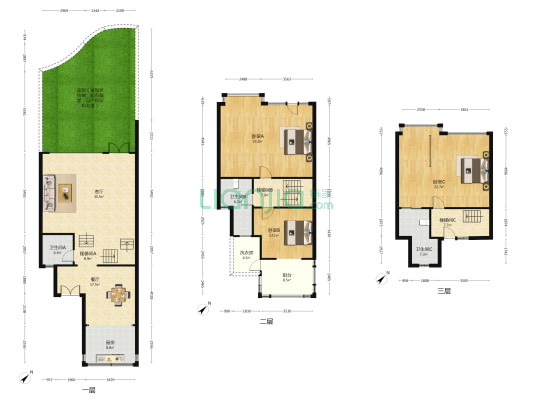 华航城市花园 3室2厅3卫 202平方