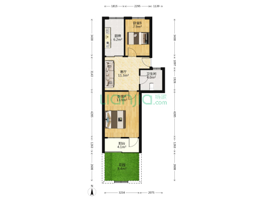 敬文里小区 2室1厅1卫 57平方
