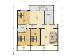东兴街与朝阳路路口 往东  南北通透大三居-涿州财达证券小区户型图