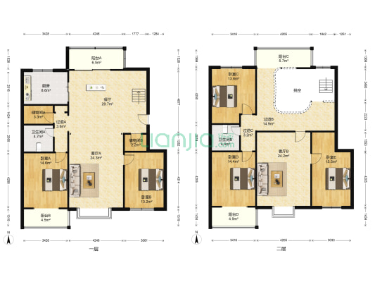 北美枫情 5室3厅2卫 294平方