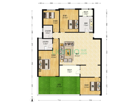 花样年别样城 4室1厅2卫 130平方