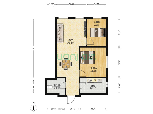 利奥大厦 2室1厅1卫 89平方