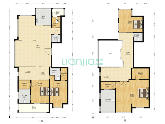 华府天地 5室1厅5卫 345平方