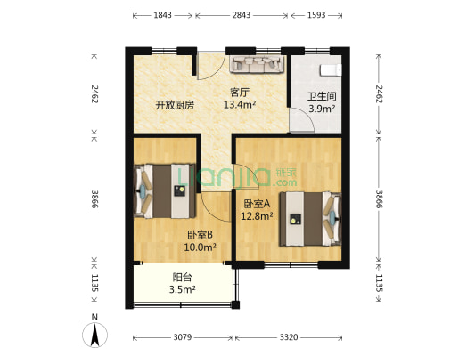 宝杨路3158弄 2室1厅1卫 58平方