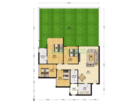 保利拉斐云邸 4室1厅2卫 135平方
