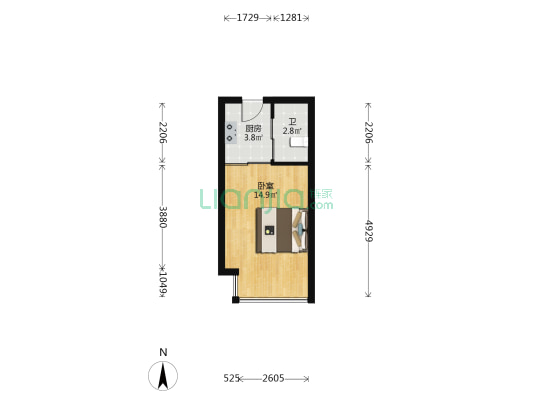 惠民小区(宽城区) 1室0厅1卫 30平方