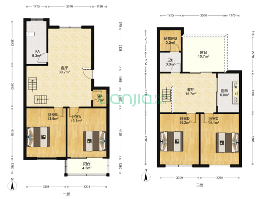 长春弄小区 4室2厅2卫 86平方
