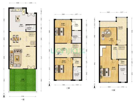 万豪佳园 4室1厅4卫 253平方