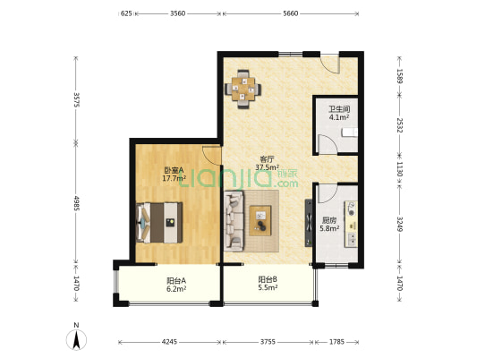 锦绣樱园 1室1厅1卫 99平方