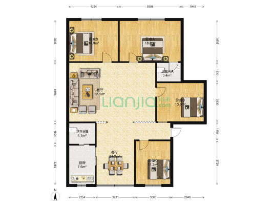 友邦商寓楼 4室2厅2卫 151平方