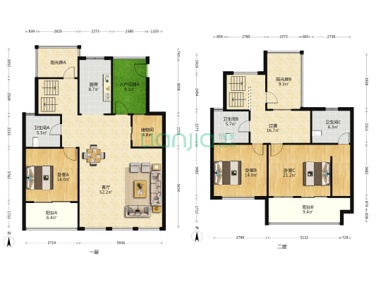 孝贤雅苑 3室1厅3卫 194平方
