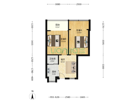 园子庙 2室1厅1卫 47平方